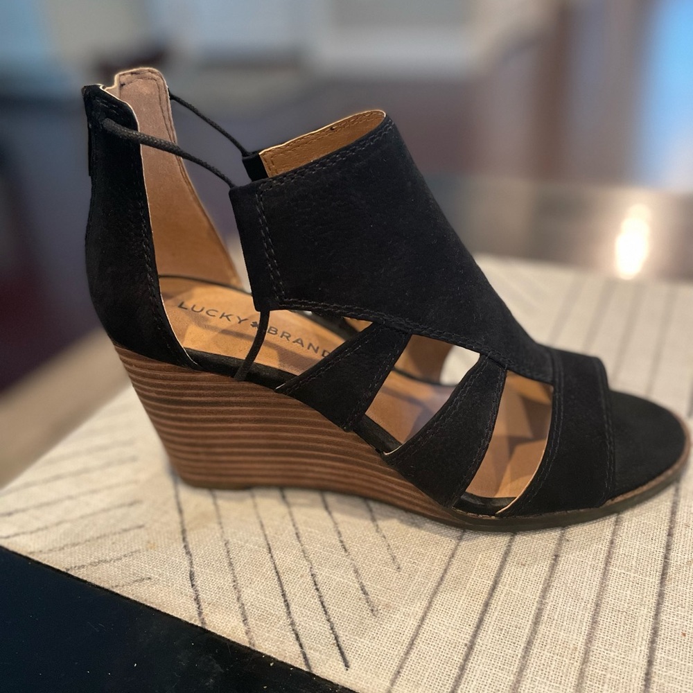 Lucky Brand Black Wedge Shoe